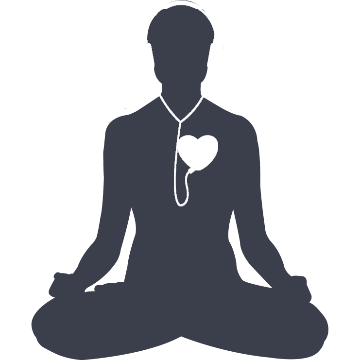Meditation graphic listening to heart